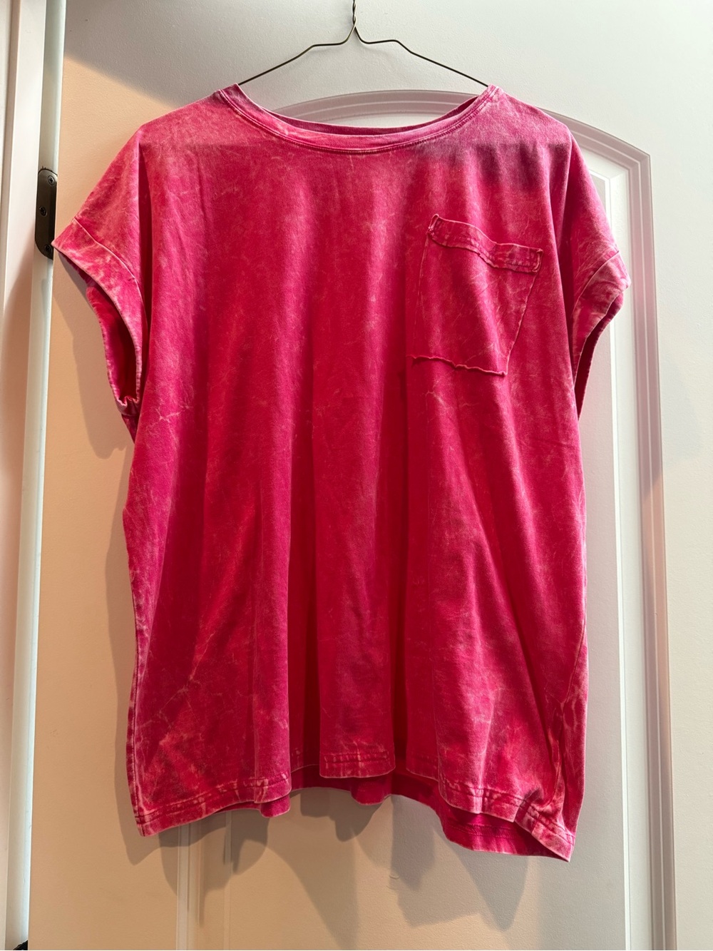 Zenana Outfitters Washed Raspberry Pocket Tee